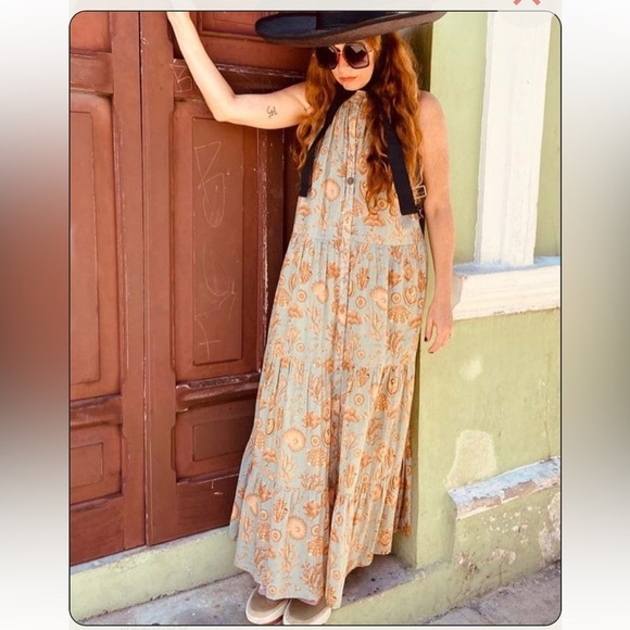 Carolina K Kaftan - coral / shell / mint EUC - Picture 1 of 7